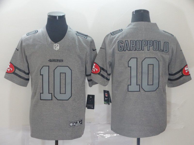 Men San Francisco 49ers #10 Garoppolo Grey Retro Nike NFL Jerseys->carolina panthers->NFL Jersey